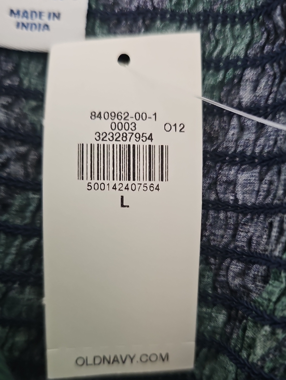 Old Navy Green & Navy Plaid Puff-Sleeve Square-Neck Top - Picture 6 of 7